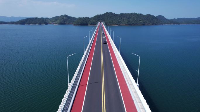 淳安千岛湖上江埠大桥4K航拍