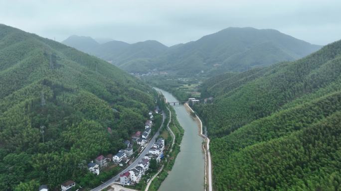 衢州龙游溪口镇航拍