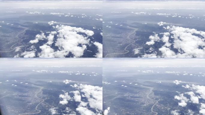 云 航拍 飞机 山川 山脉 大地 河流