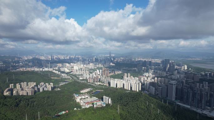 城市风光航拍-深圳福田区香蜜湖街道