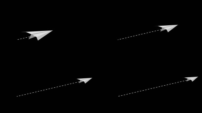白色纸飞机航线多角度运动通道10