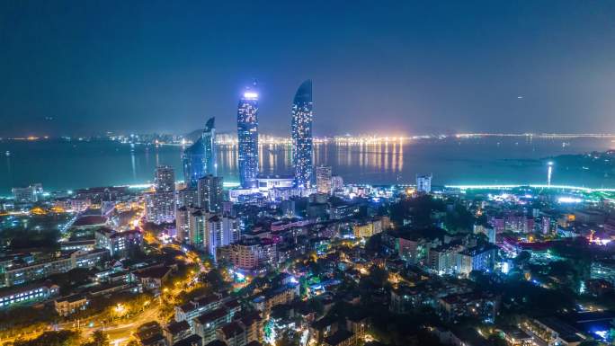 厦门双子塔夜景