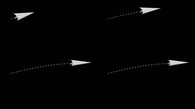 白色纸飞机航线多角度运动通道01