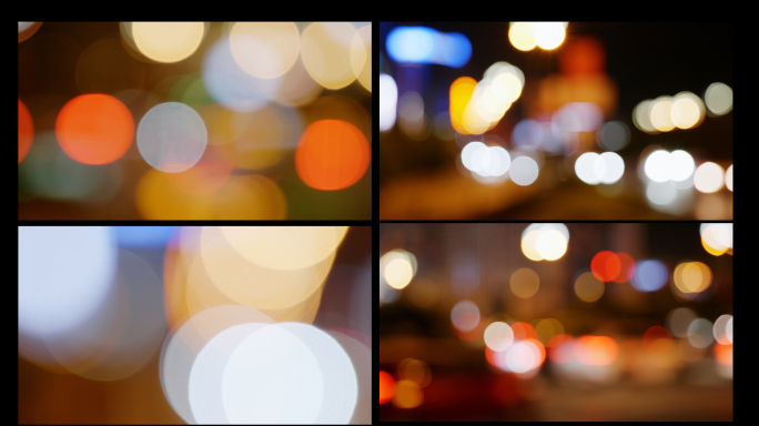 都市 实拍夜景光斑灯火阑珊车辆马路情绪