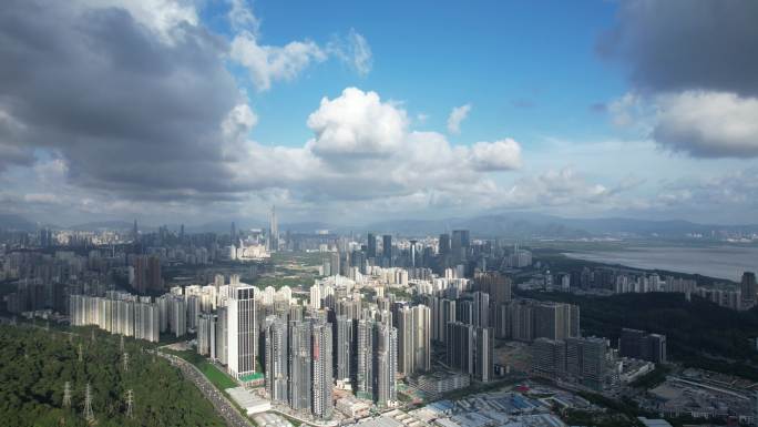 城市风光航拍-深圳福田区香蜜湖街道