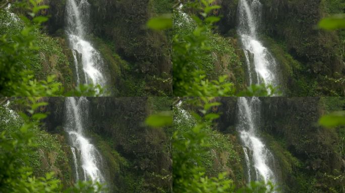 山水山泉瀑布跌水水流水花水源生态自然风景