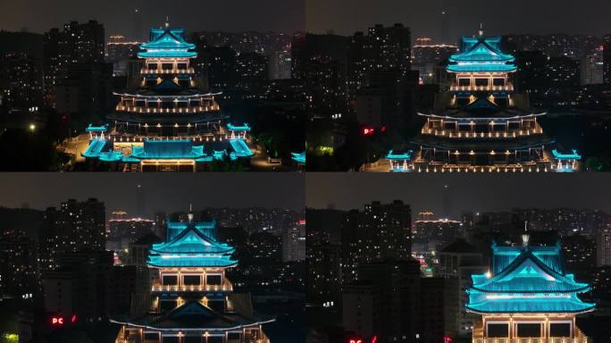 台州温岭东辉阁夜景航拍