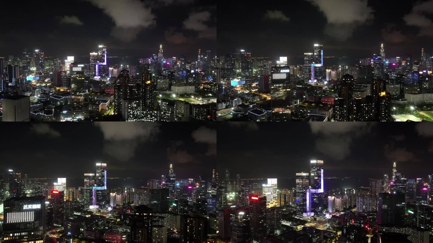城市加班夜景航拍
