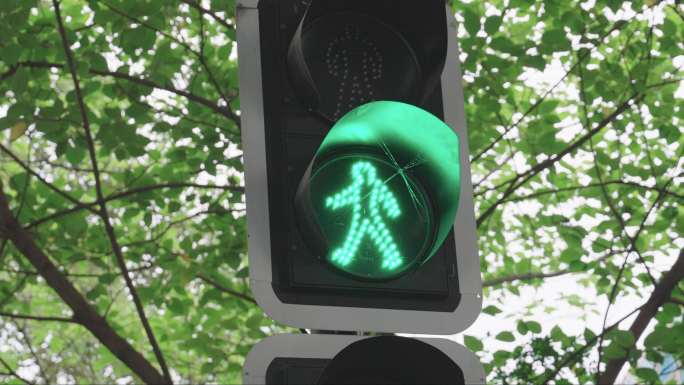 路口的红绿信号灯守护着行人与驾驶员的安全