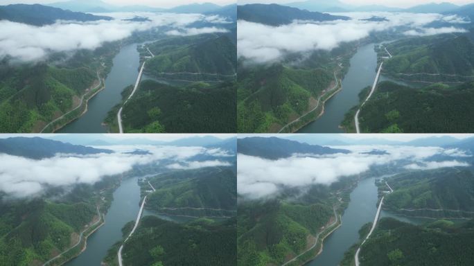 山水风景山区云雾云海河流江河道路山林