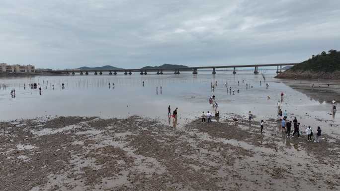 台州玉环沙门水桶岙沙滩航拍