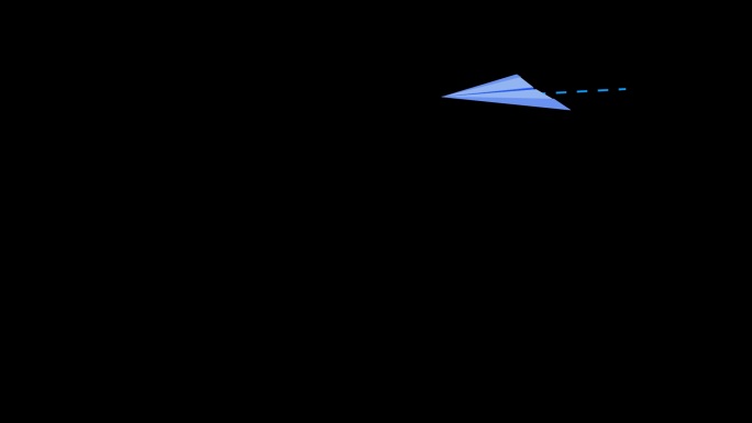 蓝色纸飞机轨迹拖尾多角度运动通道08