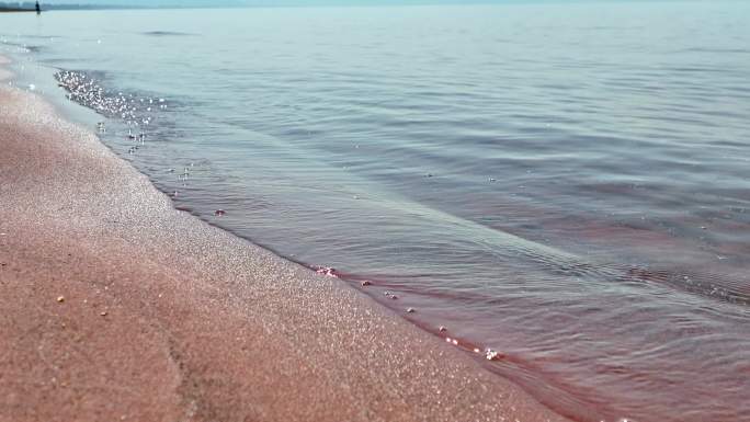 清澈沙滩湖水海水浪花慢动作升格镜头