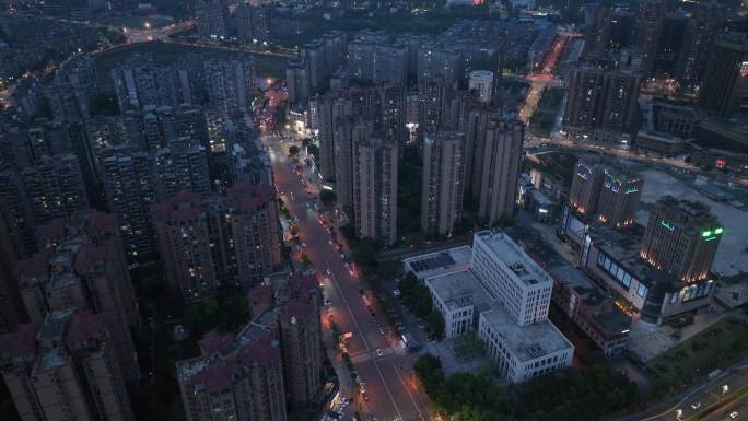 彭州城市航拍夜景