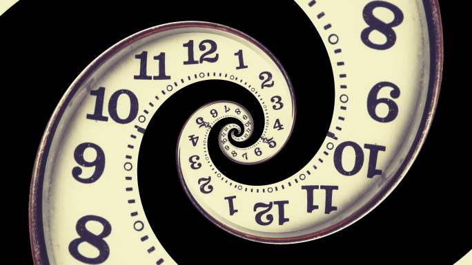 螺旋钟表时空穿越时间流逝无缝循环带通道