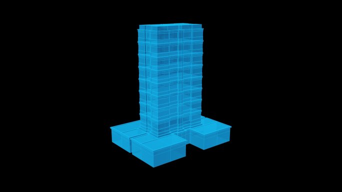 全息素材科技感大楼 建筑1-1