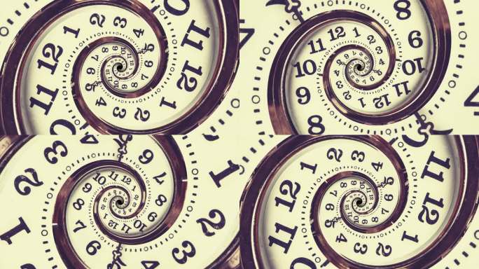 螺旋时钟无缝循环钟表时间概念相对论时空