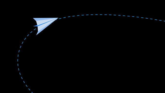 蓝色纸飞机轨迹多角度运动通道04