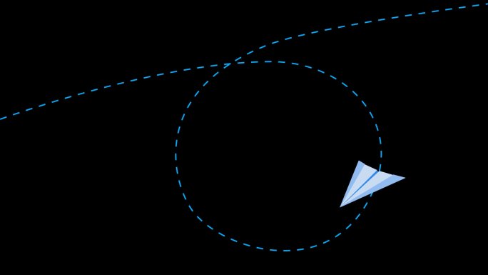 蓝色纸飞机轨迹多角度运动通道02