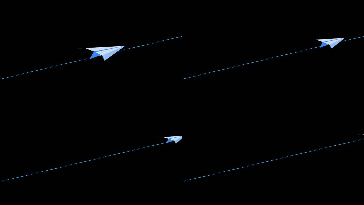 蓝色纸飞机轨迹多角度运动通道10