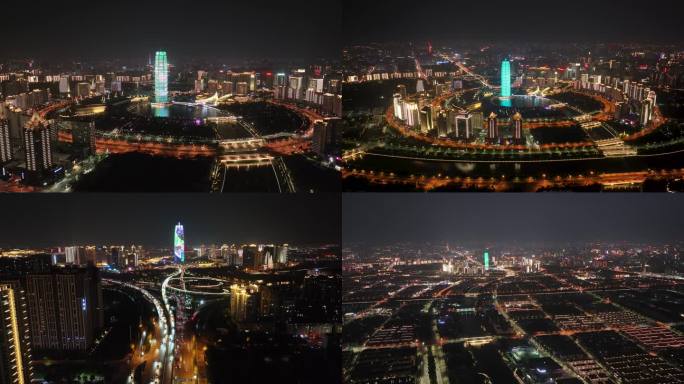 2023最新航拍郑东新区CBD夜景
