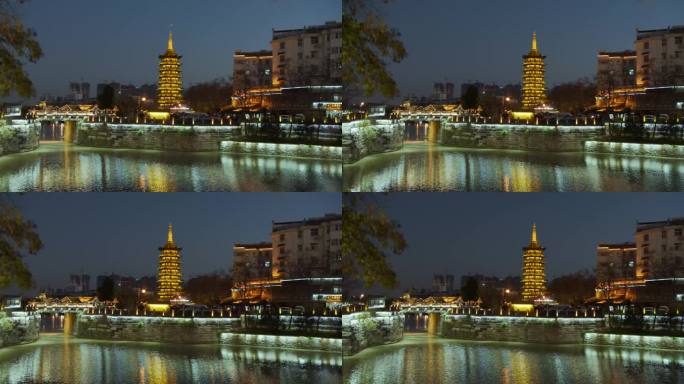 淮安夜景 夜间经济 文庙国师塔