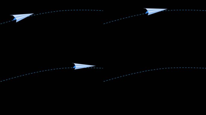 蓝色纸飞机轨迹多角度运动通道01