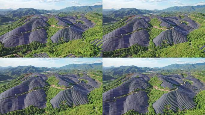 山顶太阳能板 光伏基地