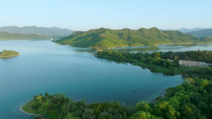 航拍绿水青山 怀柔水库