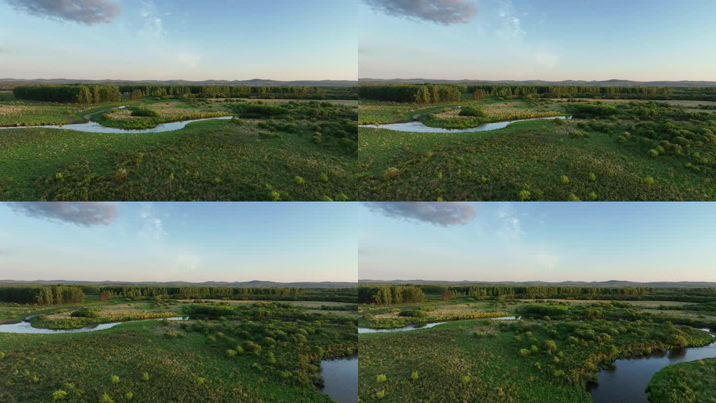 呼伦贝尔湿地河流风景