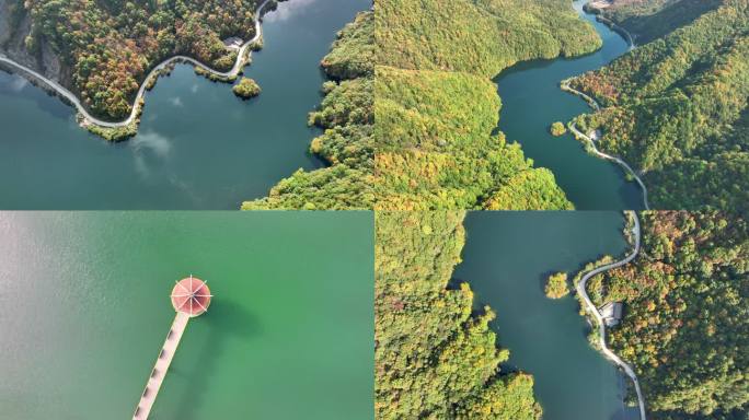 青山绿水面水库湖水湖面大自然生态山水湖泊