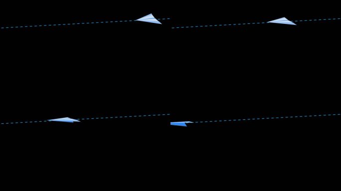 蓝色纸飞机轨迹多角度运动通道08