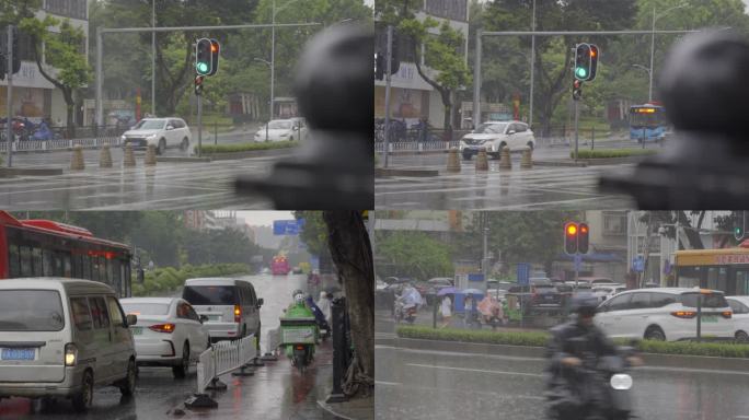 2023广州海珠区端午暴雨下雨街道马路