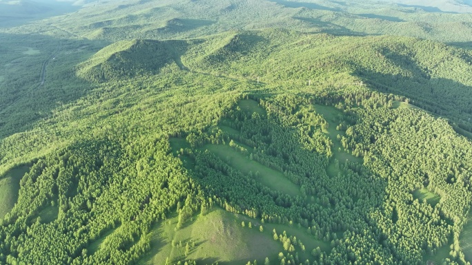 航拍大兴安岭寒温带山林风光