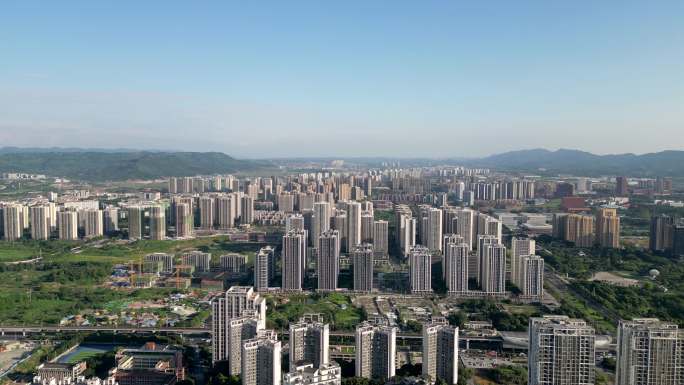 重庆科学城 城市全景航拍4K