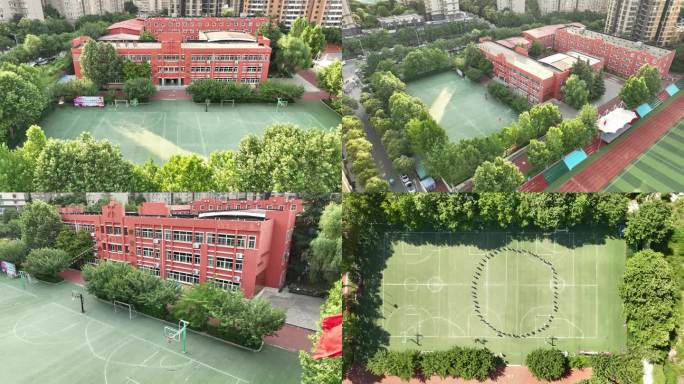 西安雁塔阳光小学航拍4K素材