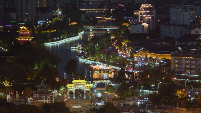 淮安夜景 夜间经济 文庙国师塔