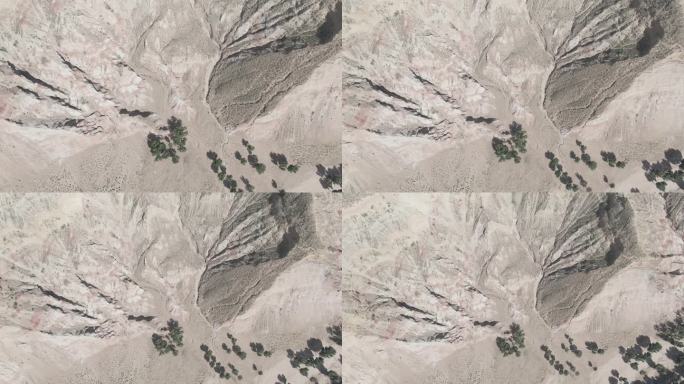 log模式航拍内蒙古丹霞地貌戈壁荒漠