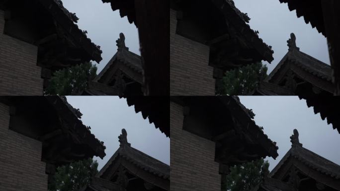 阴雨天的山西晋中资寿寺古寺院