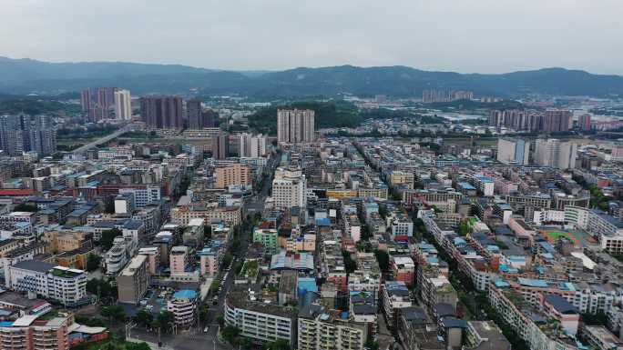 中江县城市大景航拍