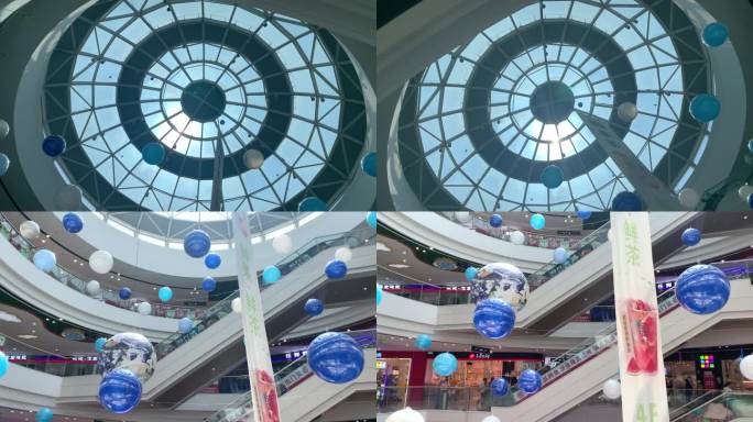 商场 万达广场 宇宙气球 商场大厅 星球
