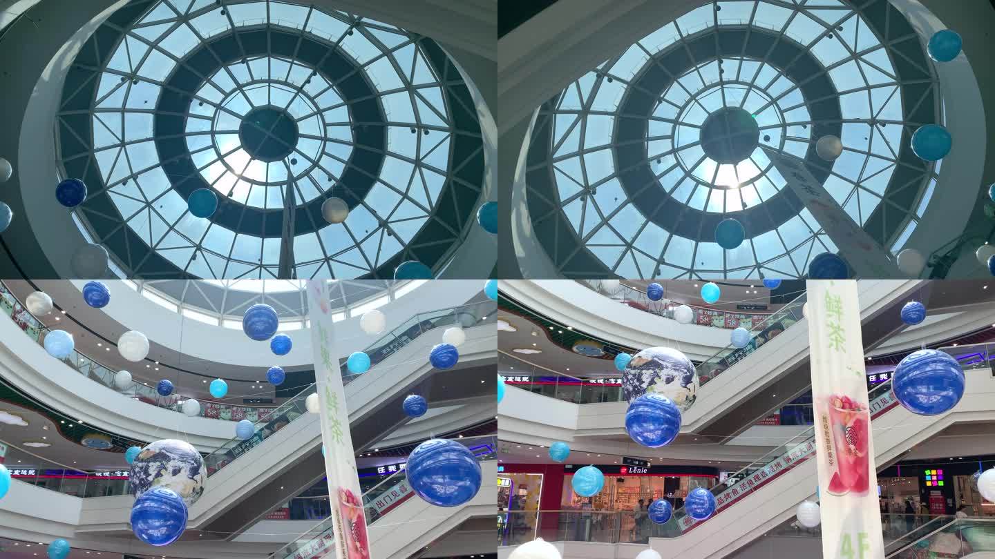 商场 万达广场 宇宙气球 商场大厅 星球