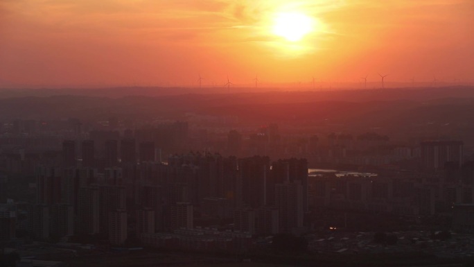 夕阳 长焦 写意 空境 美景 城市