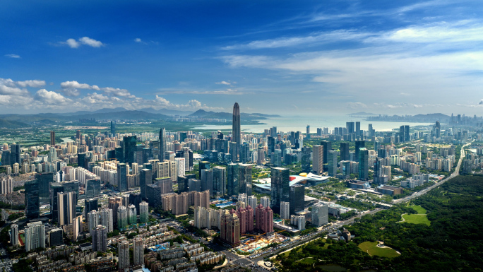 福田大景廷时 航拍深圳大景廷时 城市廷时