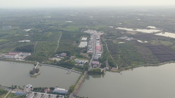 航拍信阳潢川胡桥水库