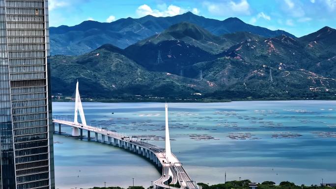 深圳湾大桥和山海同框