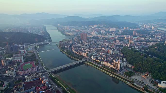 航拍福建省 南平市城市大全景