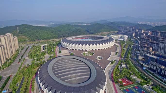 航拍福建南平 南平市体育中心