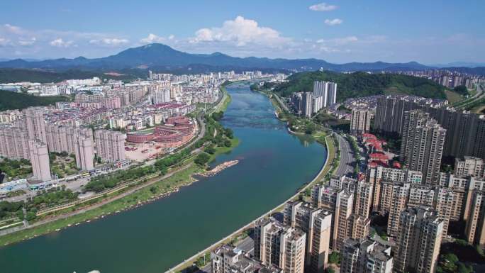 航拍福建省 南平城市大景