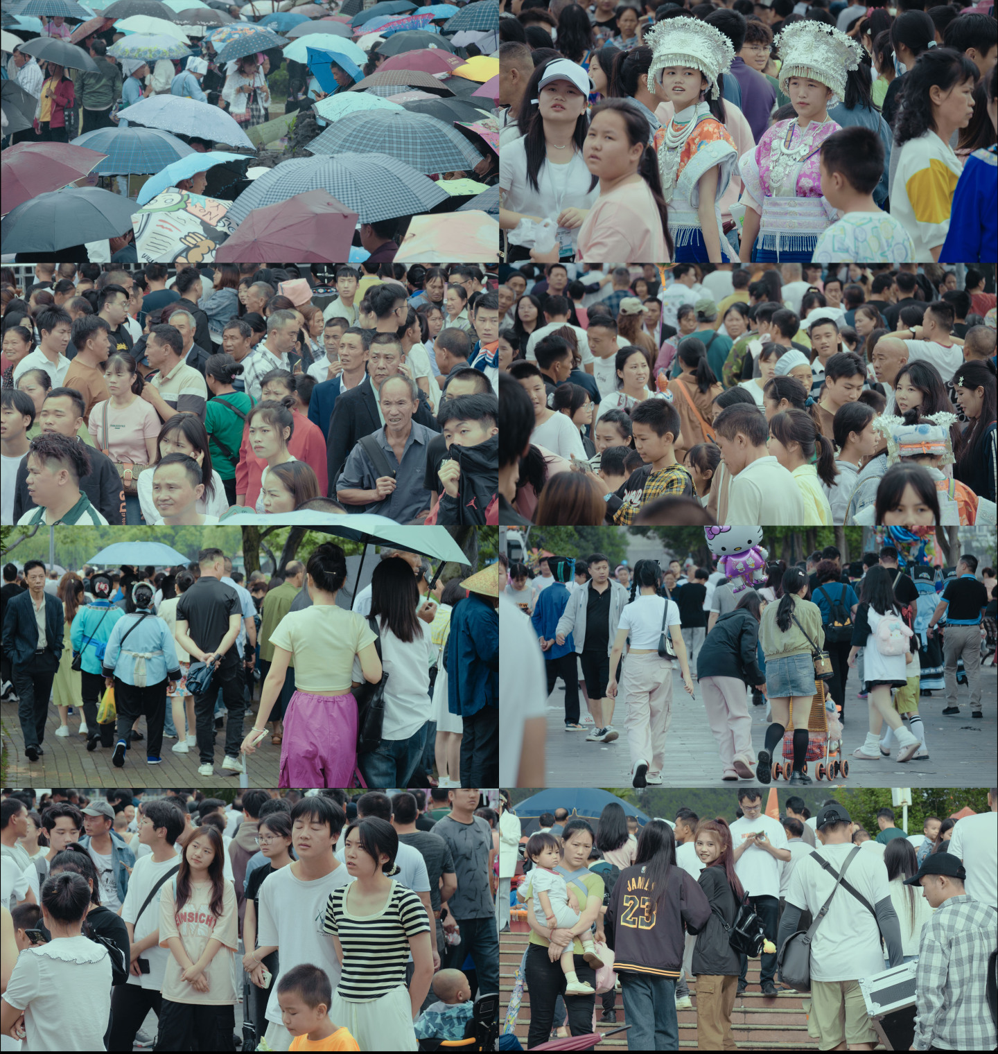 壮观人群雨伞节日休闲人文生活拥挤人流